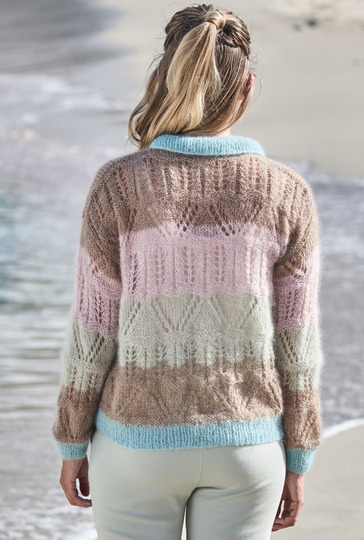 Streifenjacke mit Kragen