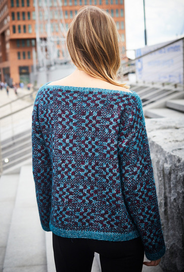 Jacquardpullover mit U-Boot-Ausschnitt