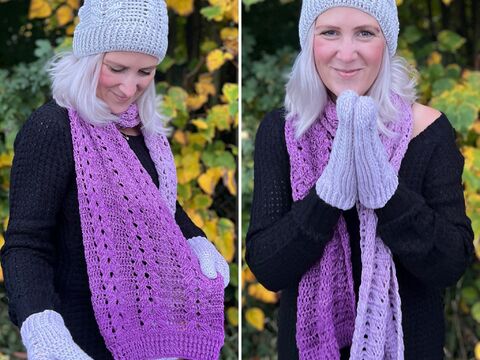 Häkelanleitungen Mütze, Schal, Handschuhe "Rapunzel"