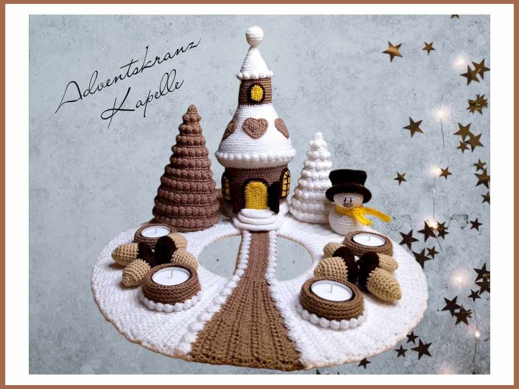 Häkelanleitung / Adventskranz ~ Kapelle