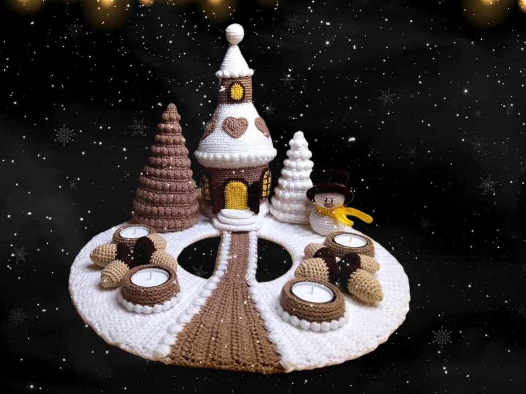 Häkelanleitung / Adventskranz ~ Kapelle