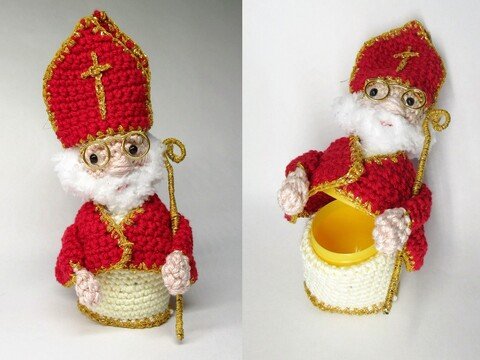 Häkelanleitung Ü-Ei-Nikolaus (mit Bischofsmütze)