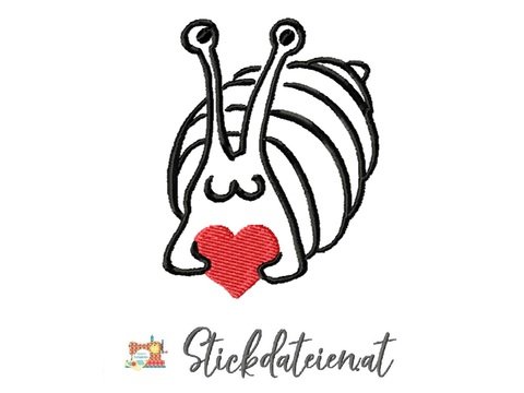 Schnecke Stickdatei, Herz Stickdatei, Hochzeit Stickvorlage, Stickdatei