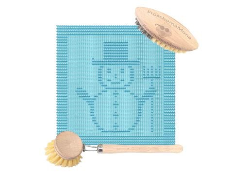 Motivtuch „ Schneemann II “ Spüllappen Deckchen stricken Spüli Topflappen