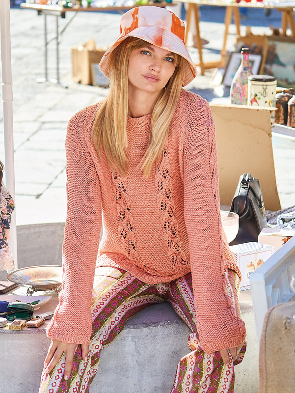 Pulli mit Blattmuster-Streifen