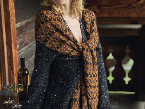 Jacke mit angenähtem Schal