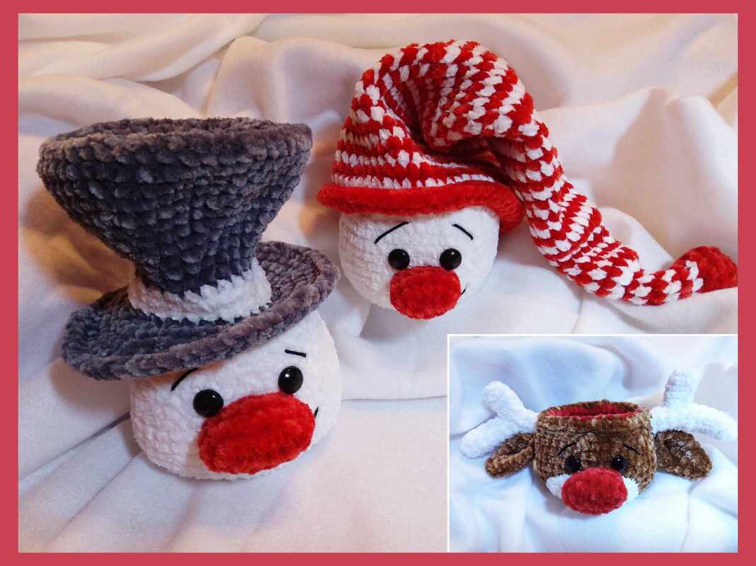 Häkelanleitung / Amigurumi / 3 Weihnachts~Minis zum Befüllen