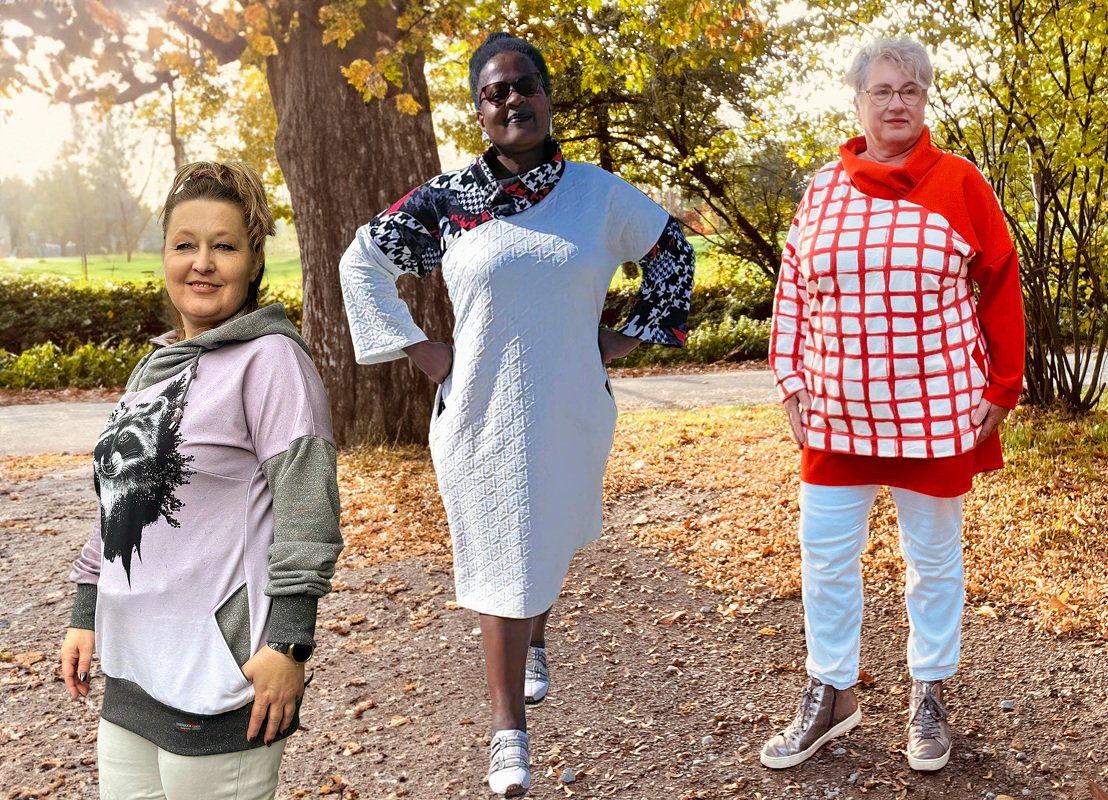 Alea Winterkleid Curvy with asymmetrical collar/hood