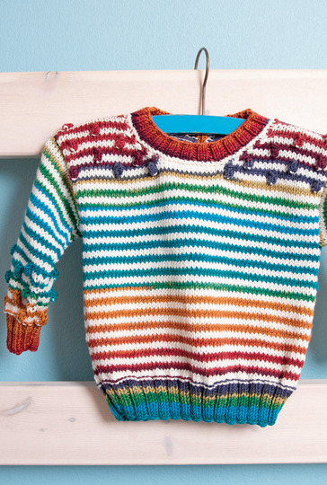 Pullover mit Streifen und Noppen im Farbverlauf