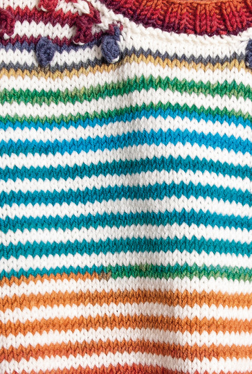 Pullover mit Streifen und Noppen im Farbverlauf
