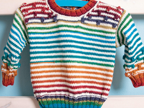 Pullover mit Streifen und Noppen im Farbverlauf