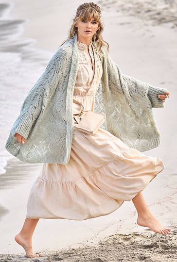 Verschlusslose Ajourmusterjacke