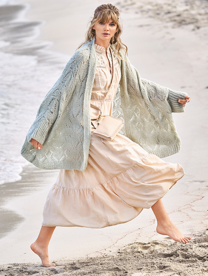 Verschlusslose Ajourmusterjacke