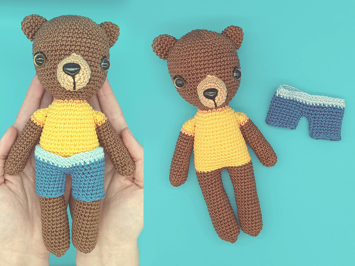 Häkelanleitung Papa Bär aus der Serie "Willkommen bei Familie Bär"