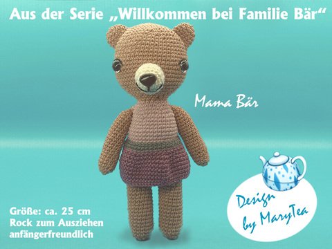 Häkelanleitung Mama Bär aus der Serie "Willkommen bei Familie Bär"