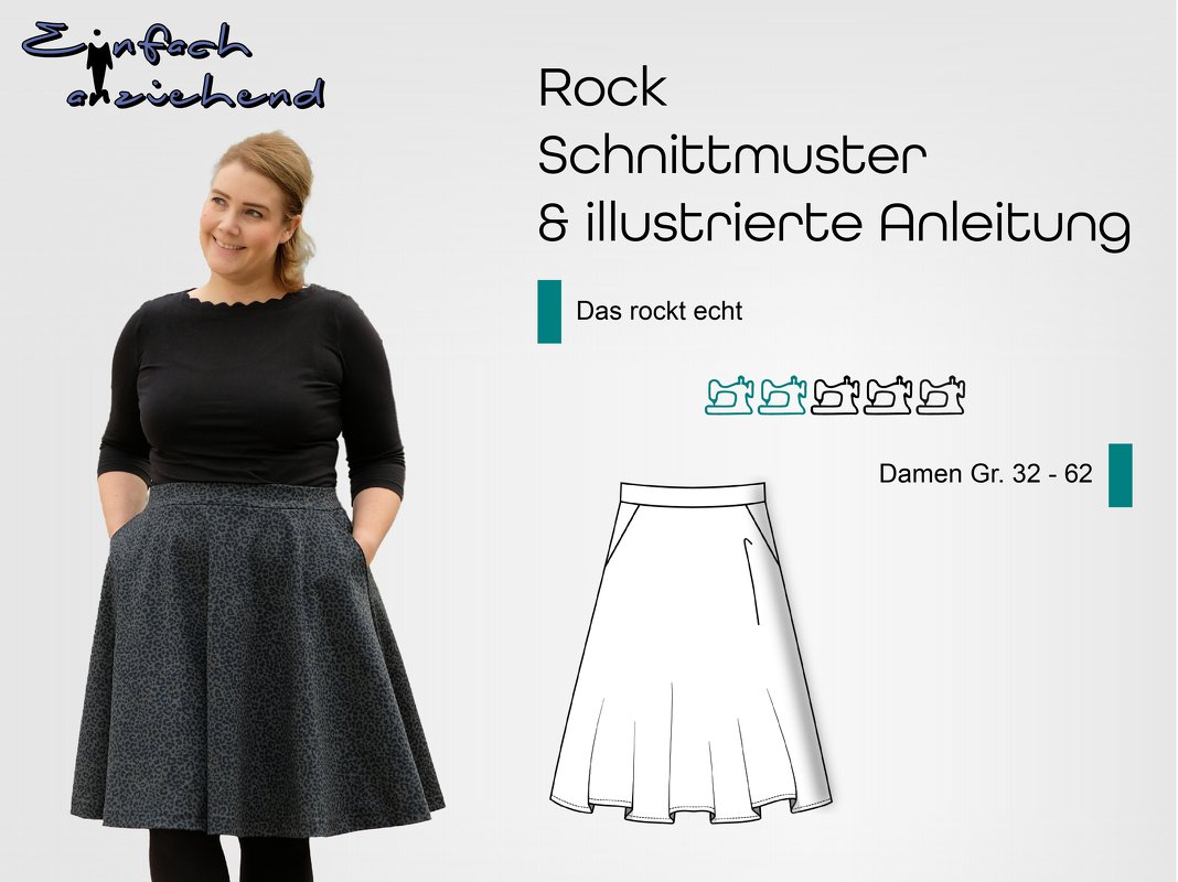 Schnittmuster Rock Das rockt echt Gr. 32 - 62 Damen