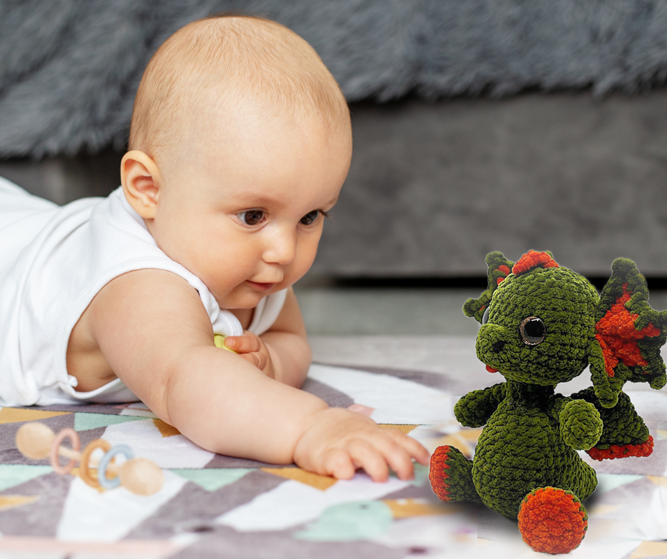 Crocheted  green Dragon.Amigurumi Dragon.Crochet pattern PDF. - Image 2