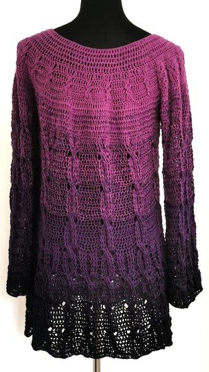 Pullover Berenjena, Häkelanleitung