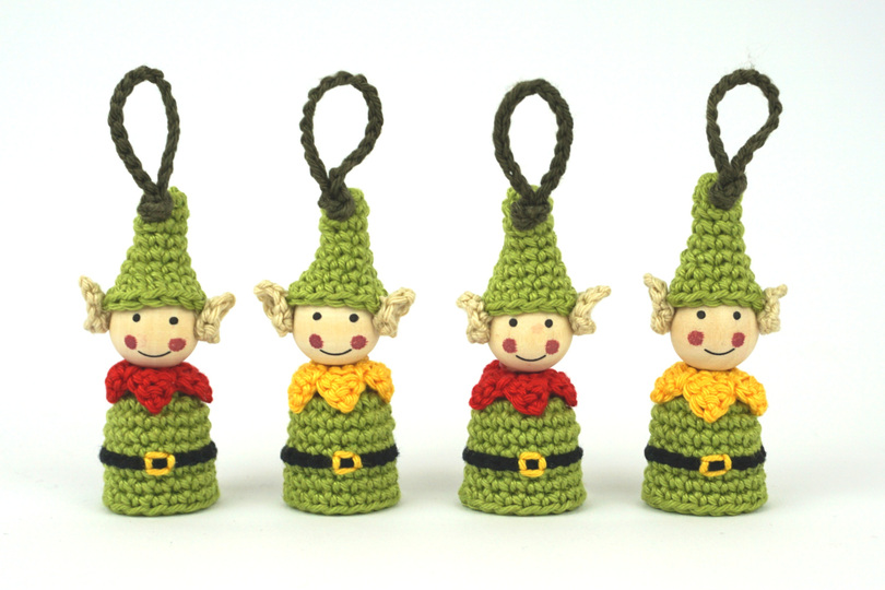 Weihnachtsbaumanhänger ELFE Häkelanleitung