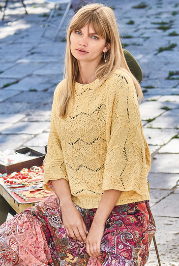 Quergestrickter Zackenpulli