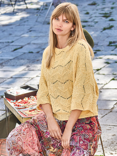 Quergestrickter Zackenpulli