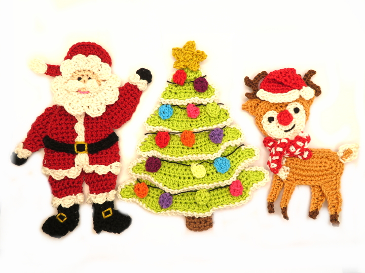 Christmas set crochet applique