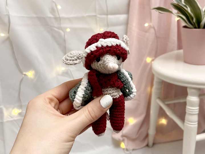 Häkelanleitung Weihnachtsmaus „William“ | Amigurumi Weihnachten Tier Maus