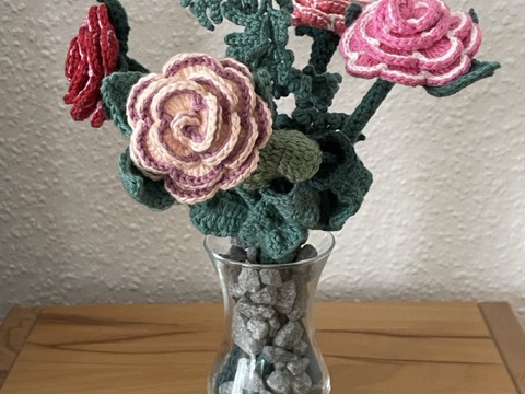 Rose, Rosenstrauß, Rosenblüte zur Verzierung, 1 Anleitung für 3 Varianten