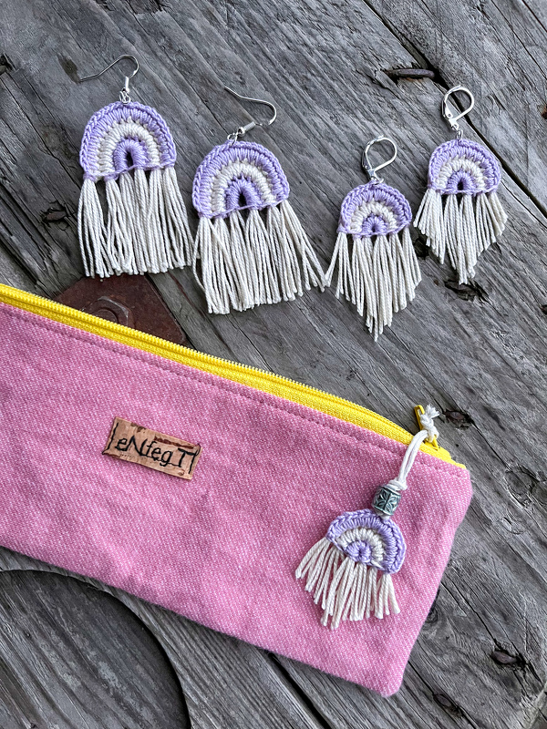 Häkelanleitung Ohrringe Boho-Regenbogen/1 Anleitung - 2 Größen