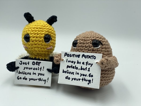 Crochet Toy Motivation Gifts Positive Potato Pocket Inspirational Potato  Toy PXPD - AliExpress