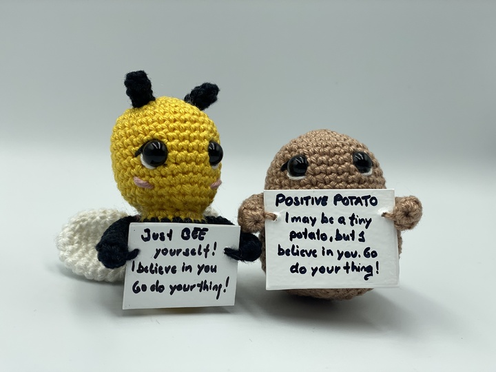 Häkelanleitung - Motivationsfiguren (Biene und Kartoffel) - Bee Positive