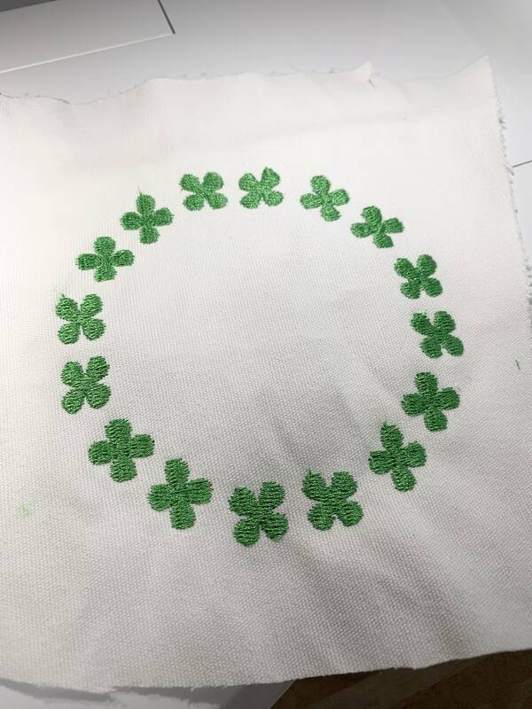 Stickdatei Kleeblattkranz in 5 verschiedenen Größen Kleeblatt Kranz Rahmen - Bild 5