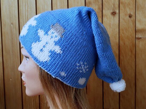 Strickanleitung Mütze "Schneemann" für die ganze Familie