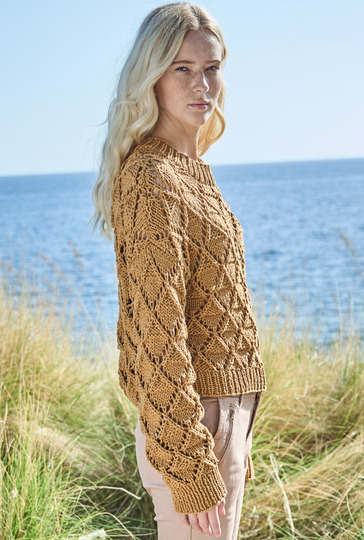 Pulli im Ajour-Rautenmuster