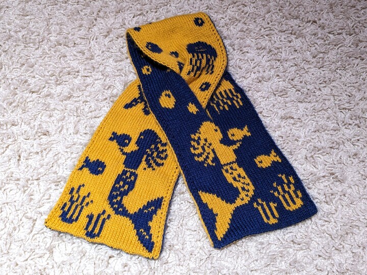 Strickanleitung Steckschal "Meereszauber" - in Doubleface