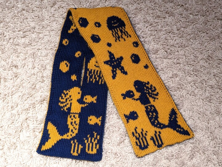 Strickanleitung Steckschal "Meereszauber" - in Doubleface