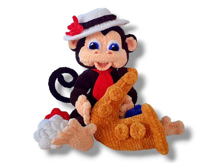 Crochet pattern Monty the musical monkey