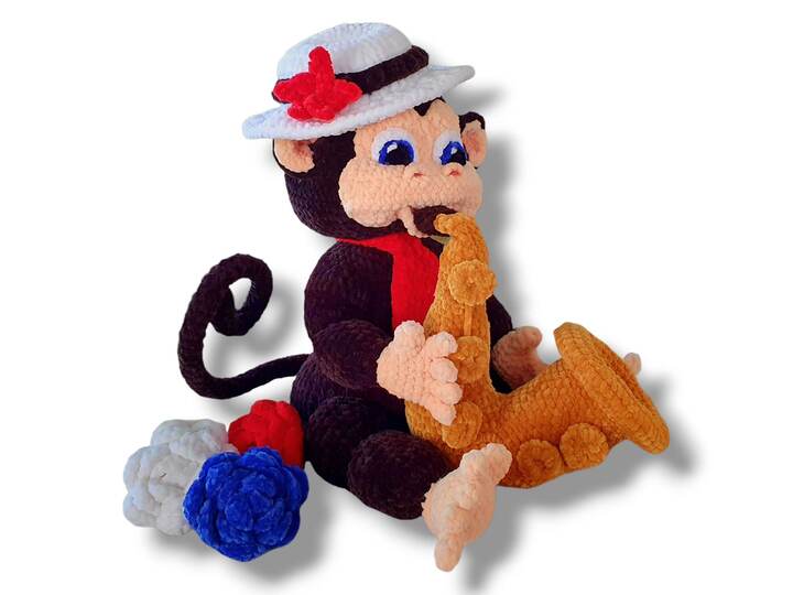 Crochet pattern Monty the musical monkey