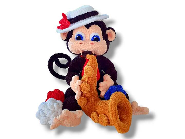 Crochet pattern Monty the musical monkey