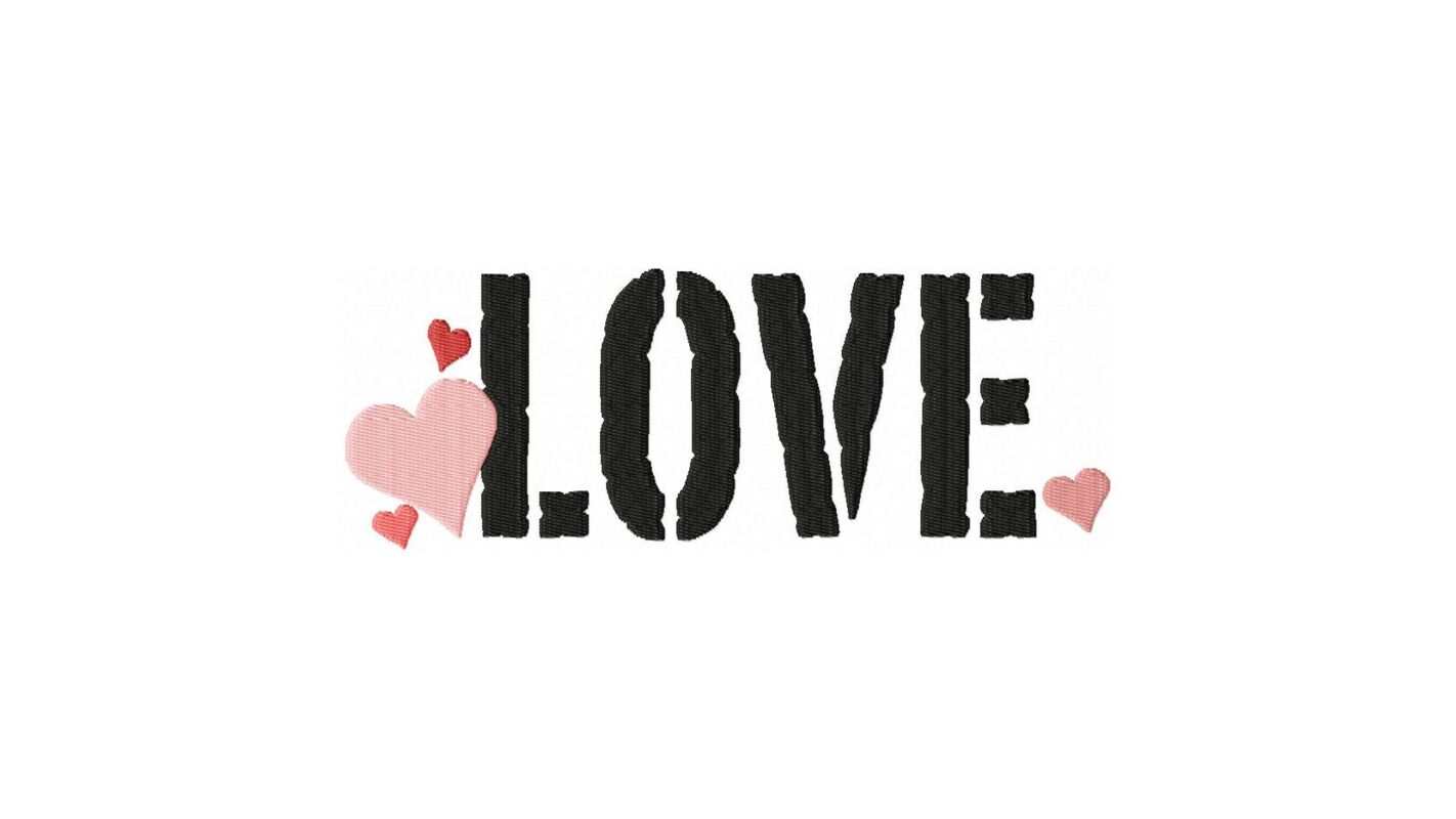 Stickdatei Schrift Love 10x10 13x18 Applikation Liebe Muttertag Valentinsta