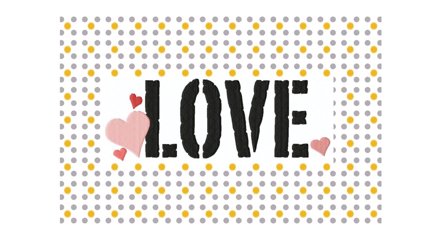 Stickdatei Schrift Love 10x10 13x18 Applikation Liebe Muttertag Valentinsta - Bild 5