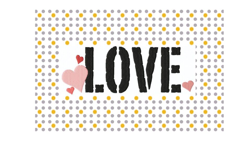 Stickdatei Schrift Love 10x10 13x18 Applikation Liebe Muttertag Valentinsta