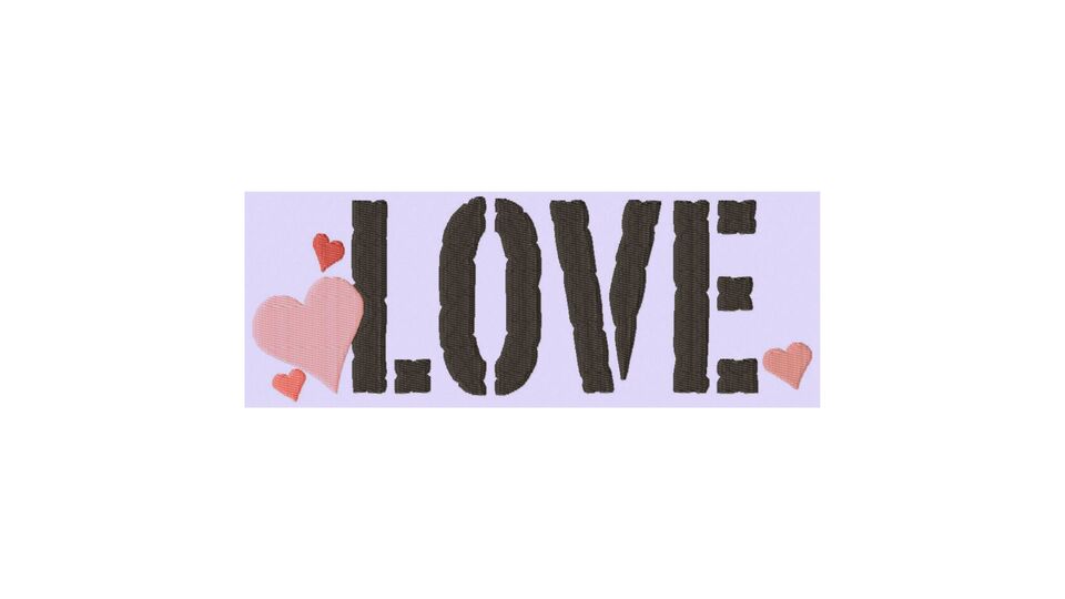 Stickdatei Schrift Love 10x10 13x18 Applikation Liebe Muttertag Valentinsta