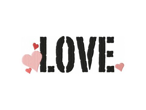 Stickdatei Schrift Love 10x10 13x18 Applikation Liebe Muttertag Valentinsta