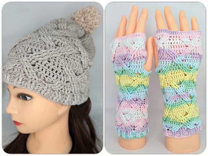 DIY Häkelanleitung: Kuschlige Mütze & Stulpen im Zopfmuster