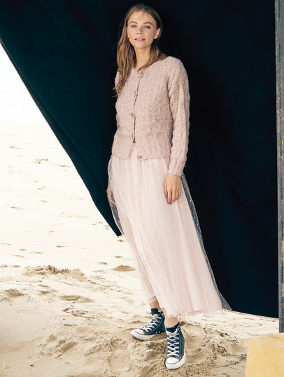 Jacke mit Wabenmuster ist Rosé