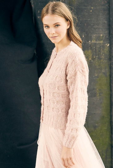 Jacke mit Wabenmuster ist Rosé