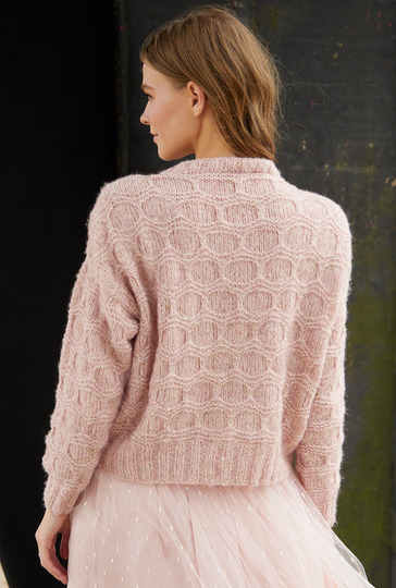 Jacke mit Wabenmuster ist Rosé