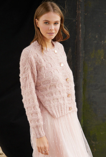 Jacke mit Wabenmuster ist Rosé