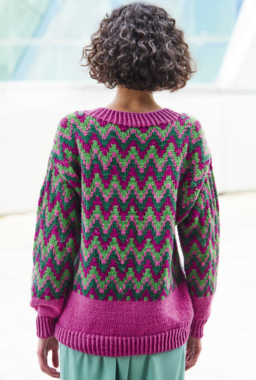 Jaquardpullover mit gerundeter Saumkante